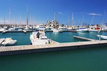 Deurstickers View of the marina Rubicon in Playa Blanca, Lanzarote © milda79