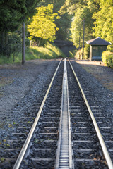 Fototapeta premium the Drachenfels rack railway track in Koenigswinter gemany