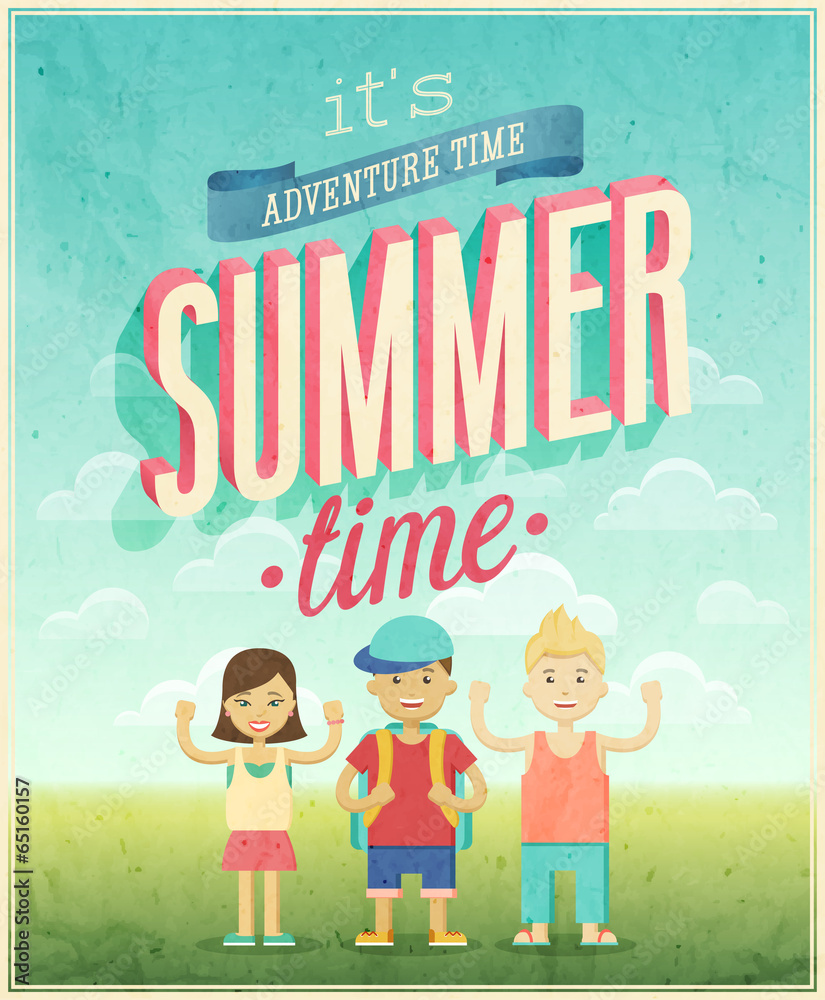 Wall mural Summer Adventure poster. Vector illustration.