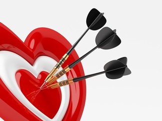 Dart with Heart Icon - obrazy, fototapety, plakaty
