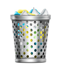 Trash Bin with Garbage