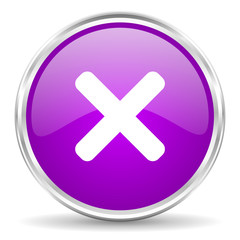 Obraz premium cancel pink glossy icon