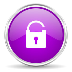 padlock pink glossy icon