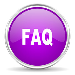 faq pink glossy icon