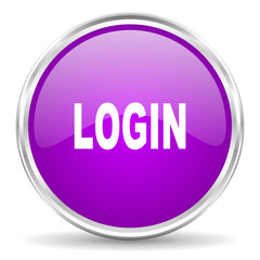 login pink glossy icon