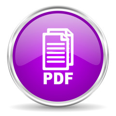 pdf pink glossy icon,