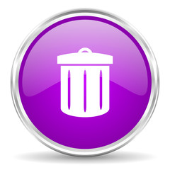 recycle pink glossy icon