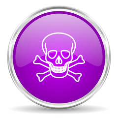 skull pink glossy icon