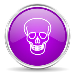 skull pink glossy icon