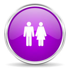 couple pink glossy icon