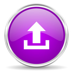 upload pink glossy icon