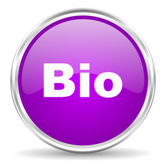 bio pink glossy icon