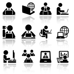 Working on computer vector icons set . EPS10.