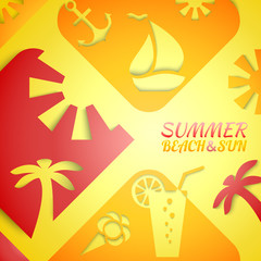 Obraz premium Abstract summer vector illustration. Bright beach