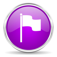 flag pink glossy icon