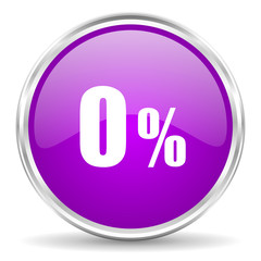 0 percent pink glossy icon