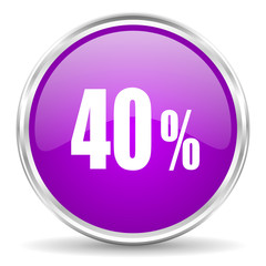 40 percent pink glossy icon