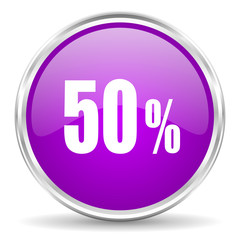 50 percent pink glossy icon