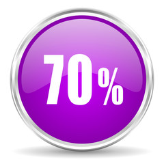 70 percent pink glossy icon