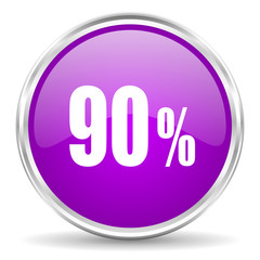 90 percent pink glossy icon