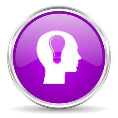 head pink glossy icon