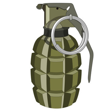 green hand grenade isolated on white clip art preview