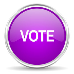 vote pink glossy icon