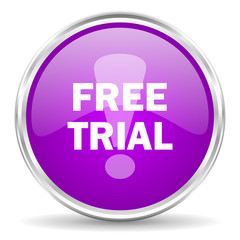 free trial pink glossy icon