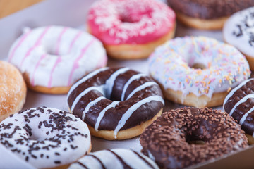 Donuts in box.