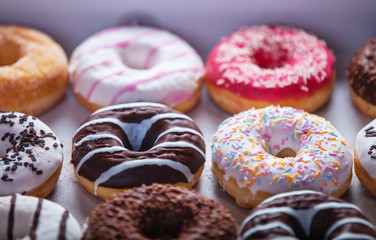 Donuts in box.