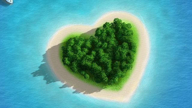 Gorgeous Beach Landscape heart dezoom - magnifique plage coeur