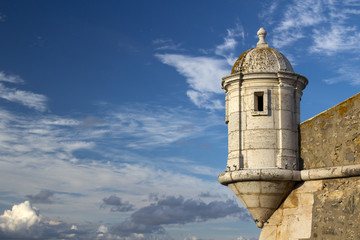 Tower of the ancient Fort in Lagos, Algarve, Portugal