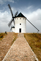 landscape with two old windmills