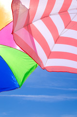 Beach umbrellas background