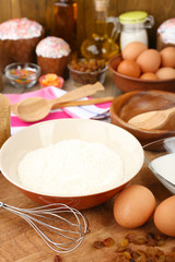 Easter cake preparing in kitchen