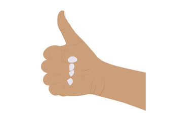 Finger painting on human thumb up vector