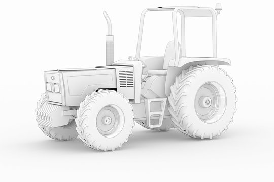 Tractor II - white isolated