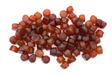 top view chewy gum for adult with vitamin on white background