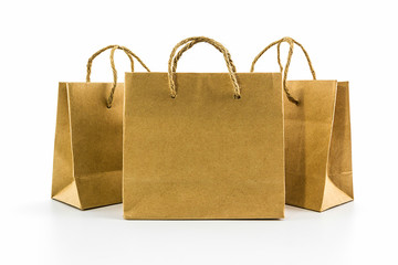 Blank brown paper bag.