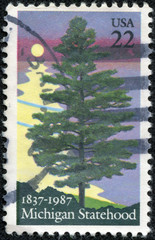 stamp printed in the USA shows White Pine