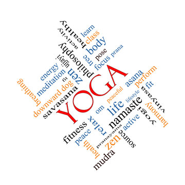 Yoga Word Cloud Concept Angled