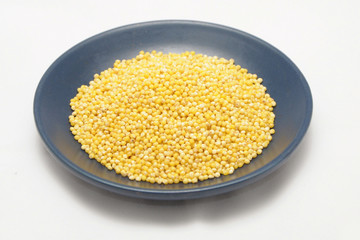 millet seeds in plate