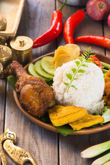 indonesian food, fried chicken rice