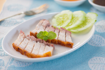 Crispy roasted pork belly chinese cuisine