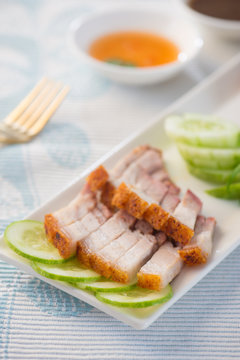 Crispy roasted pork belly chinese cuisine
