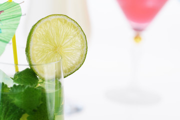cocktail into glass