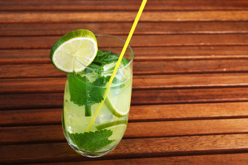 cocktail into glass