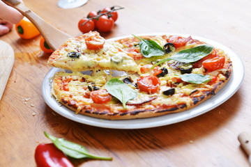 baked pizza