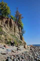 Seaside cliff in Gdynia Orlowo at Baltic sea, Poland