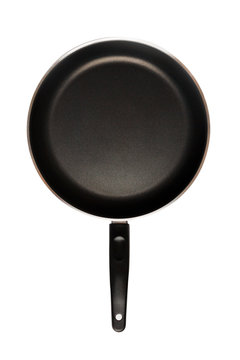 Empty black pan on isolated background